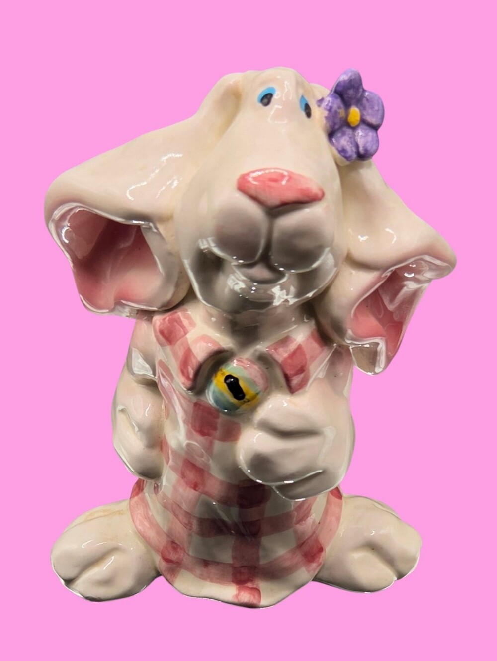Vintage Hand Painted Ceramic Rabbit Couple Figurines ** - Picture 8 of 12